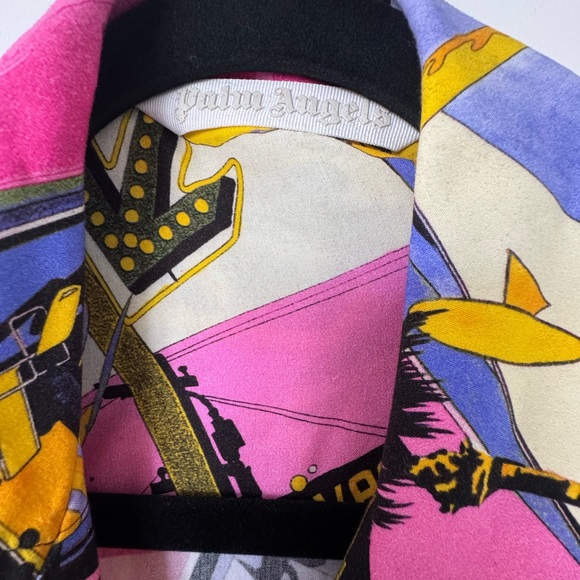 Palm Angels Pink and Yellow Graphic Blouse and Shorts set, size L, made in Italy - Picture 8 of 16